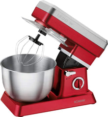 Bomann KM 398 CB Küchenmaschine, 8 Geschwindigkeitsstufen (0/1/2/3/4/5/6 + Puls), 6,3 Liter Edelstahlschüssel für max. 3–3,5 kg Teigzubereitung, 1200 Watt, Rot Mutter und Kind Naty Shop