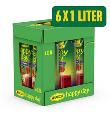 Rauch Happy Day Erdbeere | Intensiver Erdbeergeschmack | Verfeinert mit Äpfeln und Zitrone | 6X 1 Liter, Tetra Prisma Alkoholfreie Getränke Naty Shop