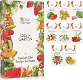 Obstsamen-Set: Premium-Gartensamen mit 8 Sorten Obstpflanzen für Garten und Balkon – Wassermelonenkerne, Erdbeerkerne, Stachelbeeren, Rhabarber und mehr – Obstsamen-Geschenkset von OwnGrown