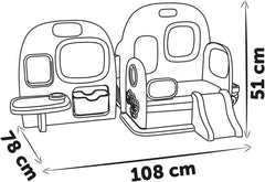 Smoby - Îngrijire bebeluși Creșă pentru păpuși - Centru de joacă pentru păpuși Creșă + Grădiniță Viața de zi cu zi - Zonă de joacă pliabilă, cu rotire la 360° - 6 accesorii - Fabricată din 90% material reciclat în Franța, de la 3 ani