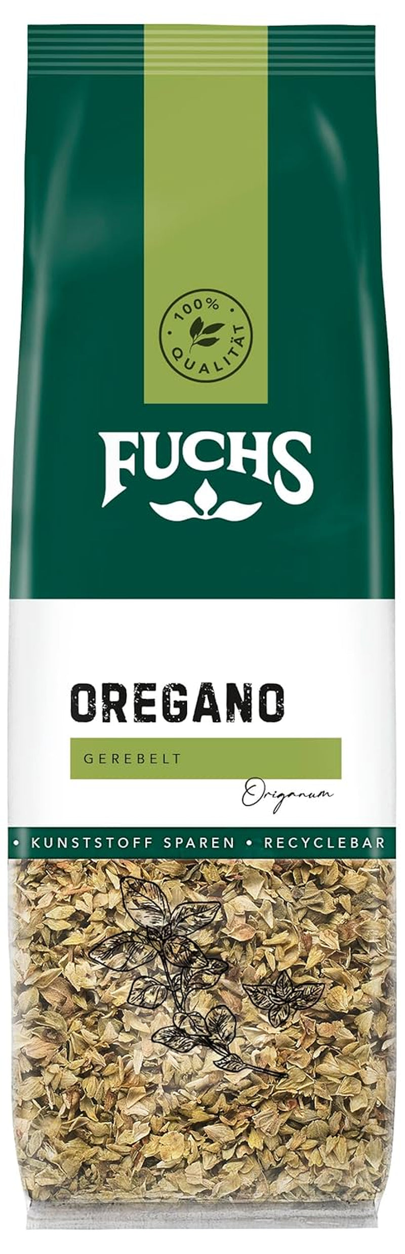 Fuchs Gewürze - Oregano gegürtelt im recyclebaren Nachfüllbeutel - 9 g