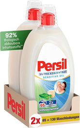 Persil Ultra Concentrate Sensitive Gel (130 Waschgänge), Flüssigwaschmittel für Allergien und Babys in einer kleineren Flasche für weniger Plastik, Entfernt hartnäckige Flecken, Dermatologisch getestete Waschmittel von Naty Shop
