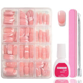 240 Stück Falsche Nägel Tips Set - Französisch Falsche Nägel Zum Aufkleben - Künstliche Nägel Medium Quadrat Ballerina Nail Art Manicure Fake Nails Für Damen Und Frauen (French Medium Ballerina)