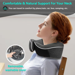 KILDOWS Pernă de gât pentru avion, pernă de călătorie din spumă cu memorie, pernă de călătorie pentru avion cu mască pentru ochi și dopuri pentru urechi, pernă ortopedică pentru gât, ideală pentru călătorii cu avionul, mașina, trenul Perne ortopedice cervicale Naty Shop