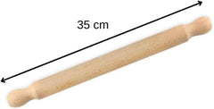 Zenker Rollholz aus Buchenholz, 350 x 30 x 30 mm – Perfekt für Teige und Fondant, FSC-zertifiziert, mit praktischer Manschette, Braun