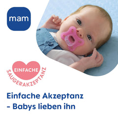 Suzetă MAM Comfort | 0-3 luni | Suzetă pentru prematuri și nou-născuți | Suzetă potrivită pentru alăptare | Extra mică și ușoară | Extra moale | 100% silicon | Roz/Bej | Pachet de 2