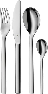 WMF Nuova Besteckset für 1 Person, 4-teilig, Monobloc-Messer, Edelstahl Cromargan Kitchen Naty Shop