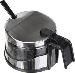 Zahărniță Clasica, 250 ml, cu lingură, oțel inoxidabil, argintiu/transparent, 13 x 10 x 9 cm, 2 bucăți