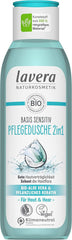 Lavera Pflege Basis Sensitiv 2 in 1, Shampoo und Duschgel mit Bio-Aloe Vera und pflanzlichem Keratin, 250 ml Dusche und Bad Naty Shop
