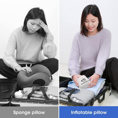 Gofodsil Pernă de gât gonflabilă pentru avioane Camping Trenuri și mașini cu dopuri de urechi, pernă de călătorie portabilă, pernă de gât Aircraft gonflabilă Set de 2 Perne ortopedice cervicale Naty Shop