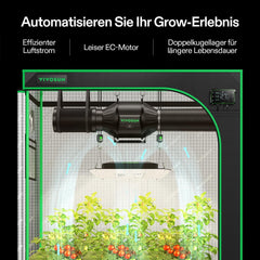 VIVOSUN Smart Grow System mit 100 W AeroLight A100SE LED-Lampe mit integriertem Umwälzventilator, AeroZesh T4 100 mm 357 m³/h Kanalventilator und GrowHub E42A Controller für Wachstumszelte und Indoor-Anbau