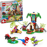 LEGO Marvel Showdown am Baumhaus: Spidey-Rex vs. Gobby-Raptor, BAU- und Spielset mit Dinos, Geschenk mit Spielzeugdinos für Jungen und Mädchen ab 4 Jahren, Spidey und Seine Super-Freunde 11200