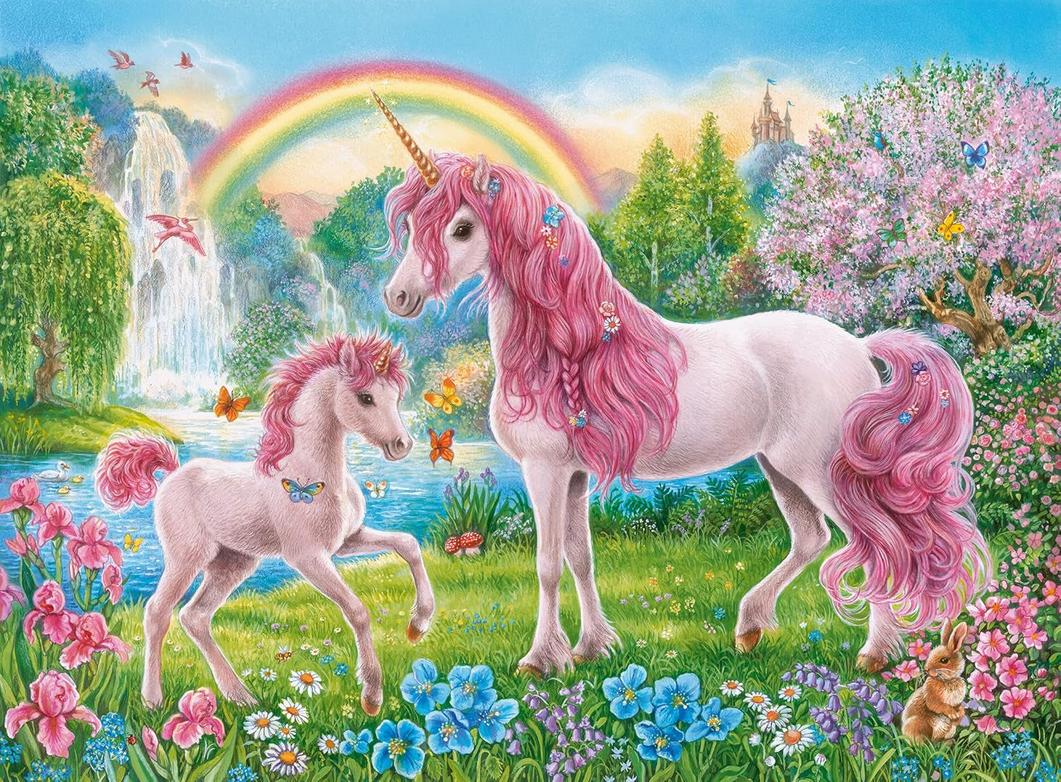 Ravensburger puzzle pentru copii - 13698 Magical Unicorns - Unicorn puzzle pentru copii cu vârsta de 6 ani și peste, Cu 100 de piese în format XXL, Include broșură de colorat Puzzle Naty Shop