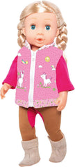 Heless 1070 - Bekleidungs-Set für Puppen, Reiter-Outfit Lina, 3 teilig mit Hose, Shirt und Veste, Größe 28 - 35 cm