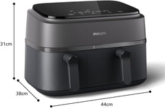 Philips Dual Basket Airfryer 3000 Series cu set de mic dejun, 9 litri, 2 sertare Electrocasnice Naty Shop