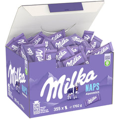 Milka Naps Alpenmilch – Mini-Schokoladenquadrate aus zarter Alpenmilch-Schokolade – 1 x 1,7 kg