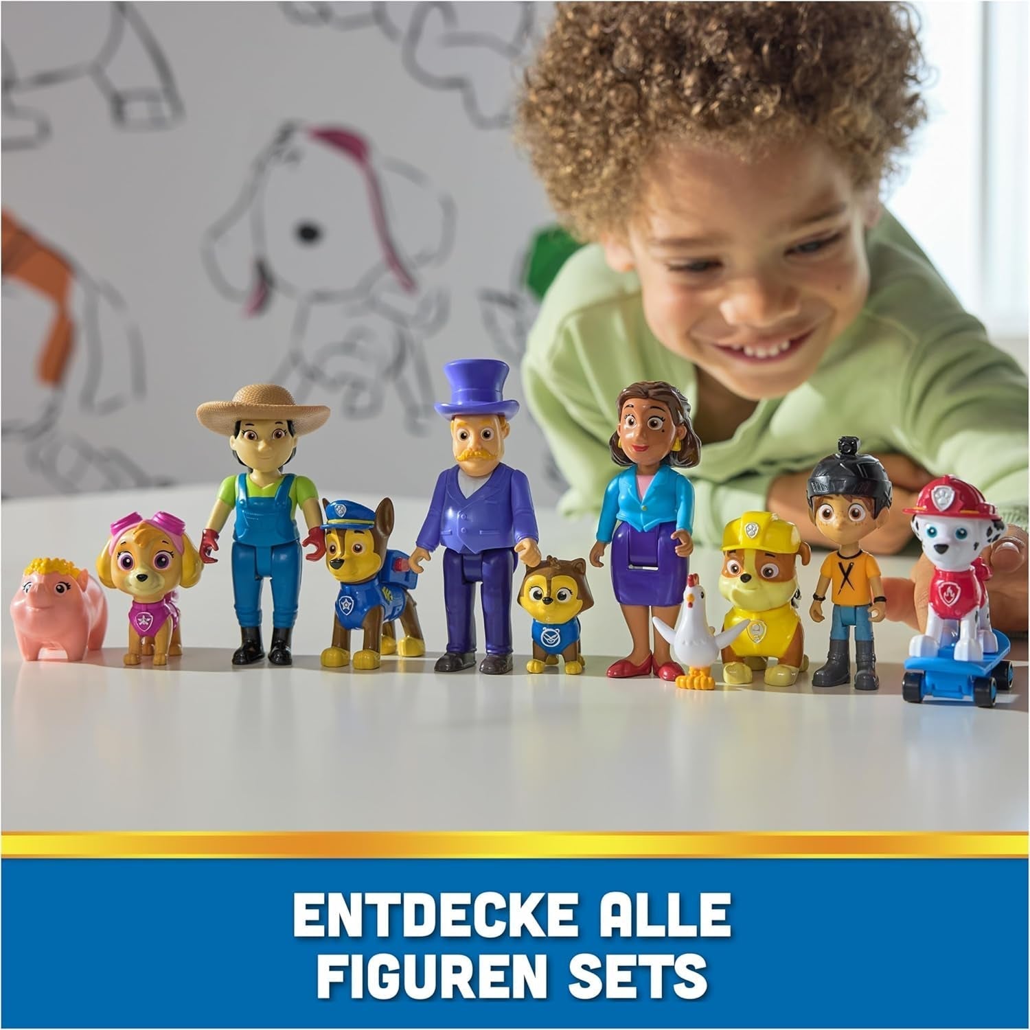 PAW PATROL Hero Pups - Set de figurine de acțiune cu 1 figurină de câine Chase, 1 figurină de pisică chaos și 1 figurină de primar know-it-all, jucărie potrivită pentru copii cu vârsta de peste 3 ani Action figures Naty Shop