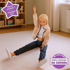 Păpușă Maria Casual mare cu fustă, 105 cm, accesorii incluse, păpuși pentru coafat, joc de rol, jucărie pentru copii, fete + 3 ani (39653)