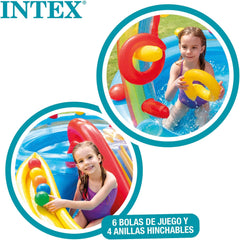 Intex Rainbow Ring Play Center – oberirdischer Kinderpool – Kinderbecken – 297 x 193 x 135 cm – für 3+ Jahre 57453NP Mehrfarbig 297 x 193 x 135 cm