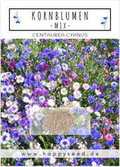 Centaurea cyanus Samen – Wunderschöne und lebendige Blüten mit langer Blütezeit für eine bunte Blumenwiese (Mischung, 1000 Samen, 80 cm)