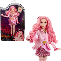 Mattel Disney Descendants: The Rise of Red Modepuppe und Accessoires – Bridget, die junge Herzkönigin, mit vom Film inspirierter Kleidung und Cupcake, HWT91