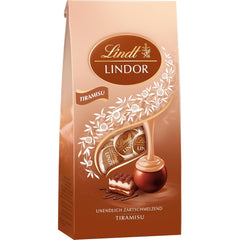 Lindt-Schokolade | LINDOR Tiramisu-Tasche | 137g | 11 Milchschokoladenkugeln mit zartschmelzender Tiramisu-Füllung | Geschenk aus Schokolade