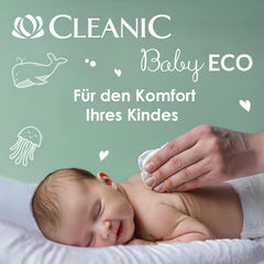 Cleanic Baby Eco Pure Water Feuchttücher – (1 x 50 Stk.) Feuchttücher für Kinder und Kleinkinder – parfümfrei, abspülbar, empfindliche Haut – 50 Stk.