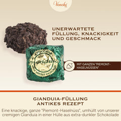Venchi – Chocoviar Gianduia, praline la pungă de 1 kg, ciocolată Gianduia produsă exclusiv cu „alune de pădure Piemont”, fără gluten, fără coloranți artificiali și fără conservanți