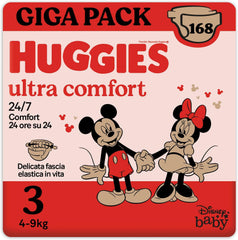 Huggies Ultra Comfort Windeln, Größe 3 (4-9 kg), Disney-Design, 168 Stück