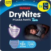 Huggies DryNites Nachtbettnässer-Windeln, Jungen 13–ca. 17 Jahre (48–60 kg), 33 Stück (3 x 11), Jumbo-Monatspackung, XL-Slips