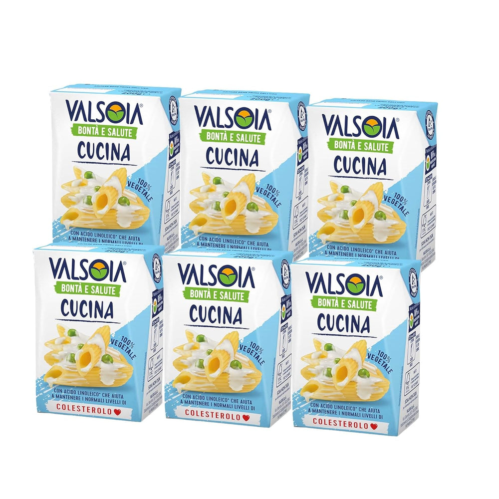 Cremă Condisoia, cremă ideală pentru gătit pentru persoanele cu intoleranță la lactoză, vegani și vegetarieni, versatilă în bucătărie, 6 x 200 g