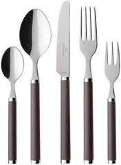 Villeroy und Boch Play Chocolate Brown Besteck, für bis zu 6 Personen, 30 Teile, Edelstahl, brauner Kunststoffgriff Kitchen Naty Shop