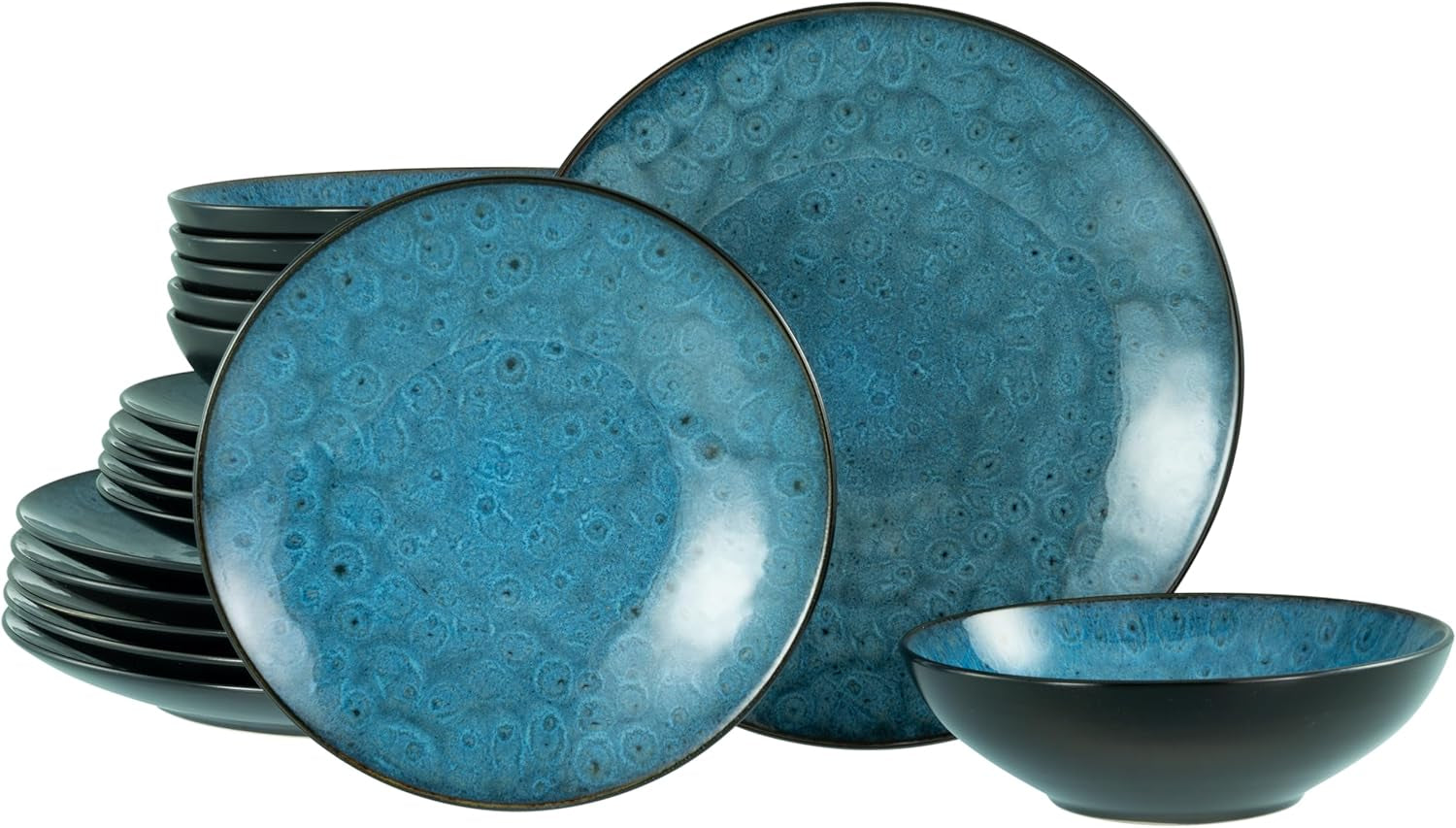 Creatable, 23630, Seria CAPRI - Smalt reactiv, Set de veselă 16 piese Seturi vesela masa Naty Shop Albastru Set de farfurii 18 buc.