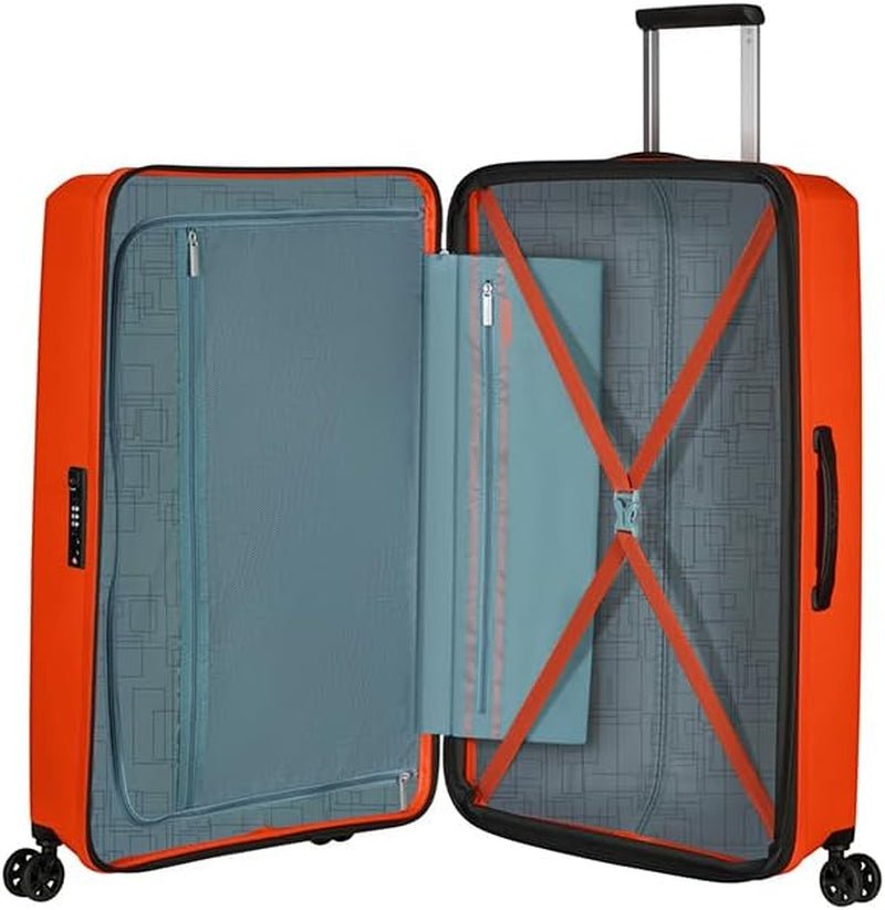 American Tourister Aerostep - Spinner L, Valiză extensibilă, 77 cm, 101.5/109 L, Portocaliu (Portocaliu aprins) Bagaje și echipament de călătorie Naty Shop
