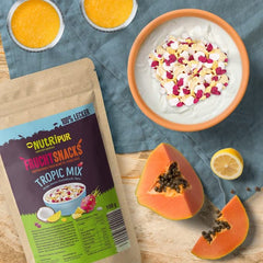 Amestec de fructe liofilizate "Tropic-Mix" 100g I Fructe de pădure și fructe uscate I Amestec de nucă de cocos, fruct dragon, mango și ananas I NutriPur Produse deshidratate Naty Shop