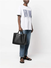 Armani Exchange Essential pentru femei, Wave, Silver Printed Logo Shopping L Genti Femei Naty Shop