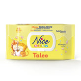NICE Baby-Feuchttücher, 72 Stück, mit Deckel, Talkum-Duft, natürliche Materialien, sanfte Reinigung für Babys, 1 Stück