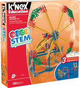 MINT-Forschung Getriebe-Baukastenset, K'NEX Bildung, Basic Fun, 79318, Lernset mit 3 Funktionenden Designs, Technik für Kinder, Konstruktionsspielzeug für Jungen und Mädchen ab 8 Jahren
