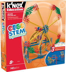 MINT-Forschung Getriebe-Baukastenset, K'NEX Bildung, Basic Fun, 79318, Lernset mit 3 Funktionenden Designs, Technik für Kinder, Konstruktionsspielzeug für Jungen und Mädchen ab 8 Jahren