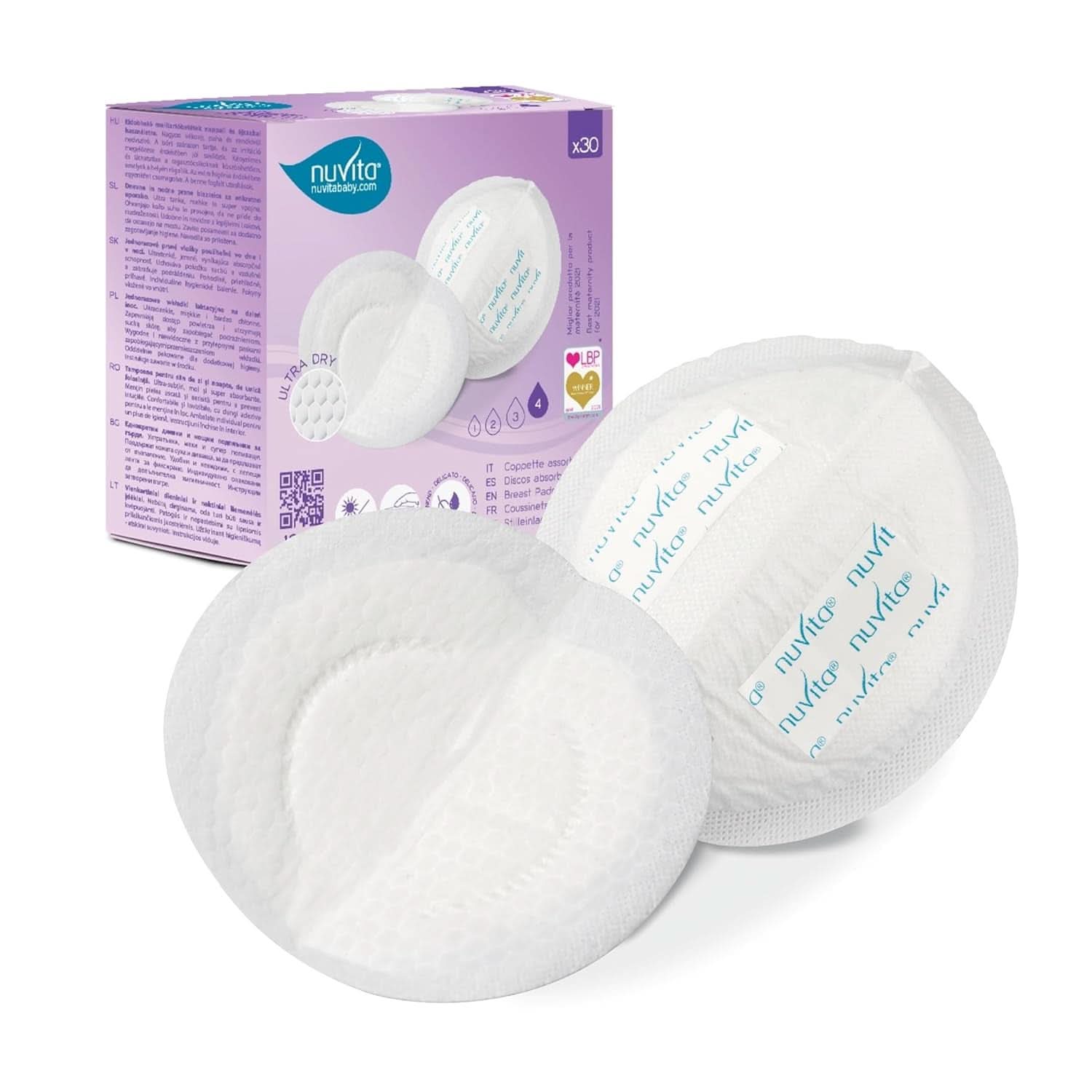 Nuvita 1202 - Absorbante pentru alăptare de zi și de noapte Accesorii Hrana si Alaptare Bebe Naty Shop 30 1202 (30 Pcs)