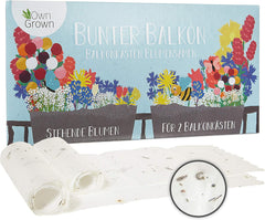 Bunte Balkonblumenmischung – 2 Premium-Balkonblumen-Samenmatten, einfach zu züchtende Sommerblumen und Wildblumensamen von OwnGrown Insect Friendly Annual Seeds