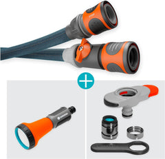 Furtun textil Gardena Liano Xtreme 1/2", set 10 metri + adaptor de interior