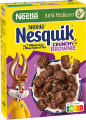 Nestlé NESQUIK Crunchy Brownie, knuspriges Frühstücksflocken mit Schokoladenstückchen und einer innovativen Form für extra Knusprigkeit, 7er-Pack (7 x 300 g)