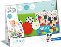 Clementoni 17721 Disney Baby - Carte din țesătură, jucărie versatilă pentru copii pentru călătorii, carte ilustrată cu elemente crepitante și scârțâitoare, pentru nou-născuți de la 0 luni Jucarii Bebe Naty Shop