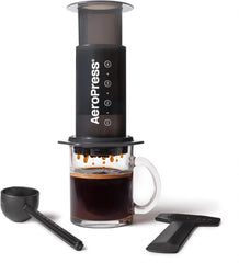 Aparat de cafea și espresso AeroPress Original, aparat de cafea portabil de nivel barista cu cameră, piston și filtre, aparat rapid de cafea și espresso