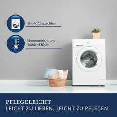 Billerbeck Lina Superlight Steppdecke – Leinendecke – 155 x 220 cm – Sommerdecke, kühlende Steppdecke, leichte Sommerdecke – 70 % Leinen, 30 % Baumwolle, weiß Steppdecken und Steppdecken Naty Shop