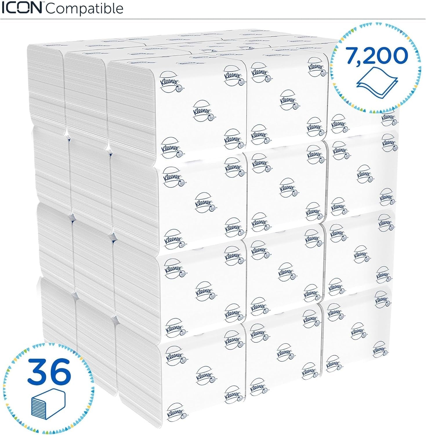 Hârtie igienică Kleenex cu o singură foaie 8408, hârtie igienică cu 2 straturi în pachete vrac, Fabricată din hârtie certificată Fsc, 36 pachete X 200 foi (7.200 foi)