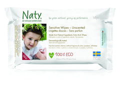 Eco by Naty Baby Care, Bio-Feuchttücher für Babys, parfümfrei, 56 Windeln