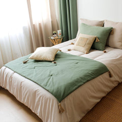 Steppdecke mit 4 Noppen, Jute, 90 x 190 cm, Ton, 2007AGCHLJT090190, 90 x 190 cm Steppdecken und Steppdecken Naty Shop