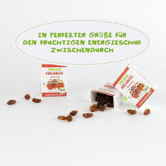 FRECHE FREUNDE Bio Rosinen, Trockenfrüchte ohne Zucker, ohne Zusatzstoffe, ungeschwefelt, in kleinen Snackboxen, Sultaninen für Kinder, 20er Pack, 20 x (3x14g)